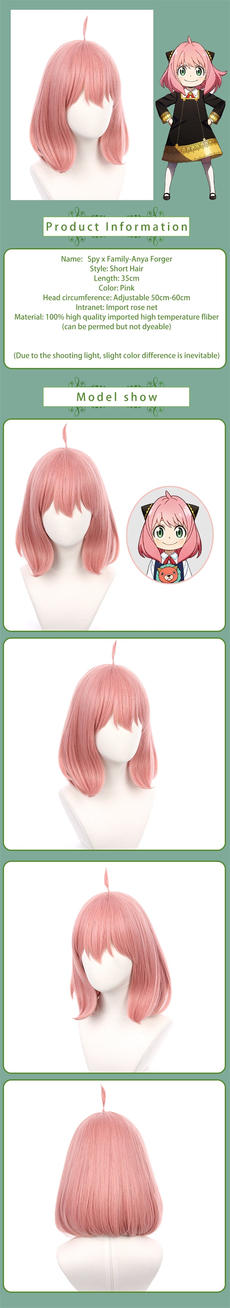 Uwowo Anime Spy X Family Cosplay Anya Forger Wig Anya Costume Wig 35cm Pink Short Hair 10 Uwowo Anime Spy X Family Cosplay Anya Forger Wig Anya Costume Wig 35cm Pink Short Hair -Uwowocosplay Shop 1 6f20a5bf 9873 403a 8558 aad3ea0388ad