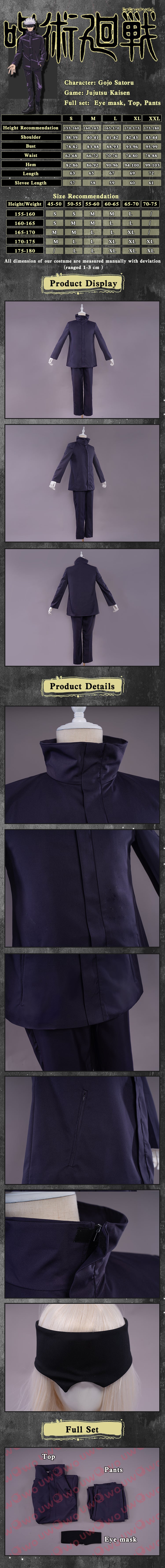 Uwowo Anime Jujutsu Kaisen Satoru Gojo Cosplay Costume Jujutsu High Uniform 14 Uwowo Anime Jujutsu Kaisen Satoru Gojo Cosplay Costume Jujutsu High Uniform -Uwowocosplay Shop 74d8692d71cb5ffbe8fc1a6cde23a2a6