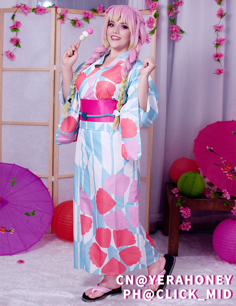 Uwowo Demon Slayer: Kimetsu No Yaiba Summer Festival Ver. Kimono Kanroji Mitsuri Cosplay Costume 13 Uwowo Demon Slayer: Kimetsu No Yaiba Summer Festival Ver. Kimono Kanroji Mitsuri Cosplay Costume -Uwowocosplay Shop MITSURI