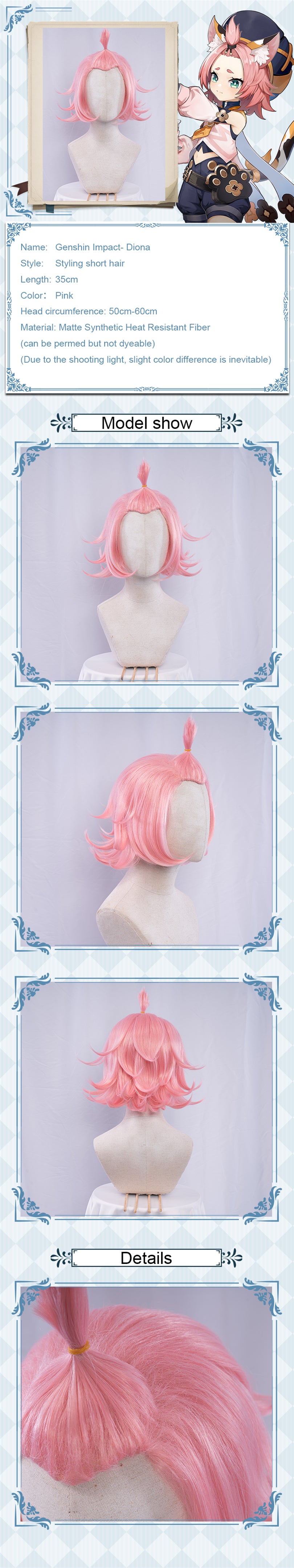 Uwowo Game Genshin Impact Diona Kätzlein Cocktail Cosplay Wig 35cm Pink Short Hair 14 Uwowo Game Genshin Impact Diona Kätzlein Cocktail Cosplay Wig 35cm Pink Short Hair -Uwowocosplay Shop dio