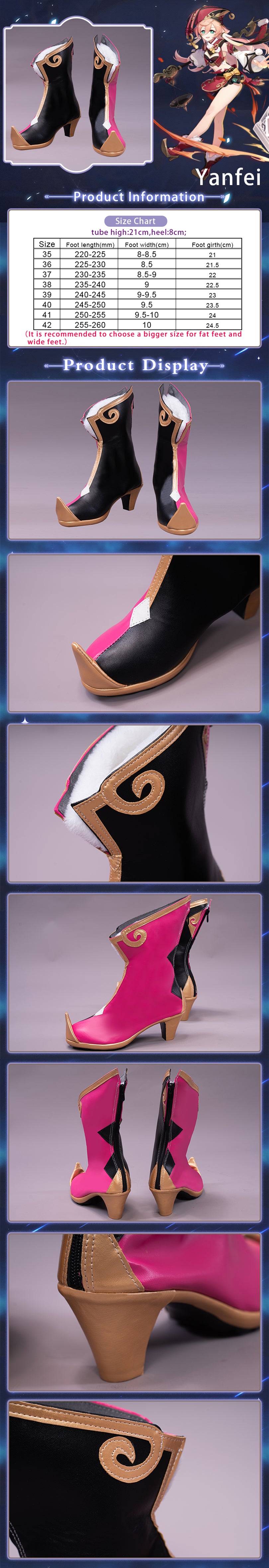 Uwowo Game Genshin Impact Yanfei Wise Innocence Cosplay Shoes 12 Uwowo Game Genshin Impact Yanfei Wise Innocence Cosplay Shoes -Uwowocosplay Shop fy 01