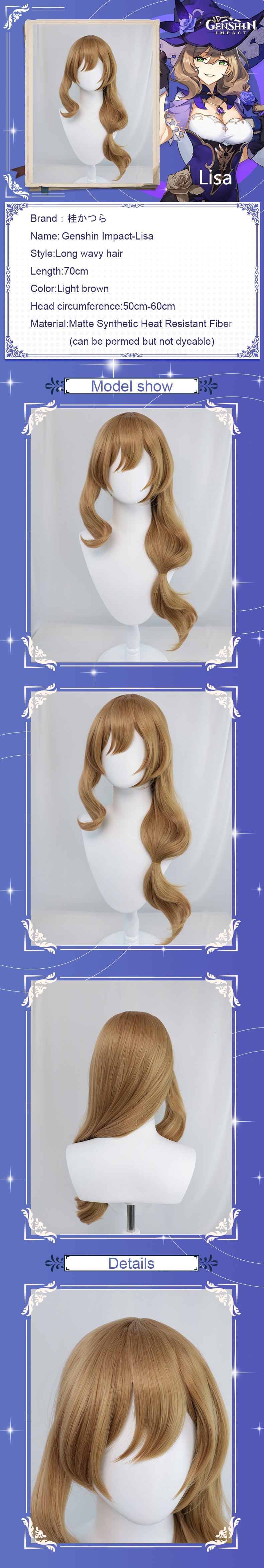 Uwowo Game Genshin Impact Lisa Witch Of Purple Rose Cosplay Wig The Librarian 70cm Brown Long Wavy Hair 13 Uwowo Game Genshin Impact Lisa Witch Of Purple Rose Cosplay Wig The Librarian 70cm Brown Long Wavy Hair -Uwowocosplay Shop ls