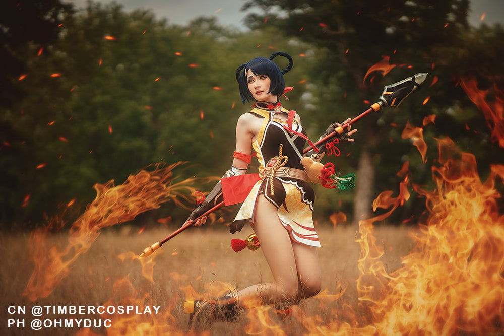 Uwowo Game Genshin Impact Cosplay Xiangling Exquisite Delicacy Cosplay Costume 17 Genshin Impact Xiangling Cosplay Costume