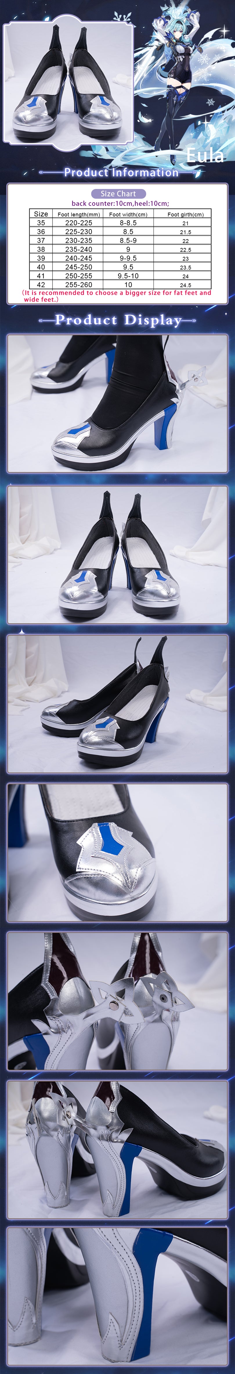 Uwowo Game Genshin Impact Eula Lawrence Cosplay Shoes 12 Uwowo Game Genshin Impact Eula Lawrence Cosplay Shoes -Uwowocosplay Shop yl 01
