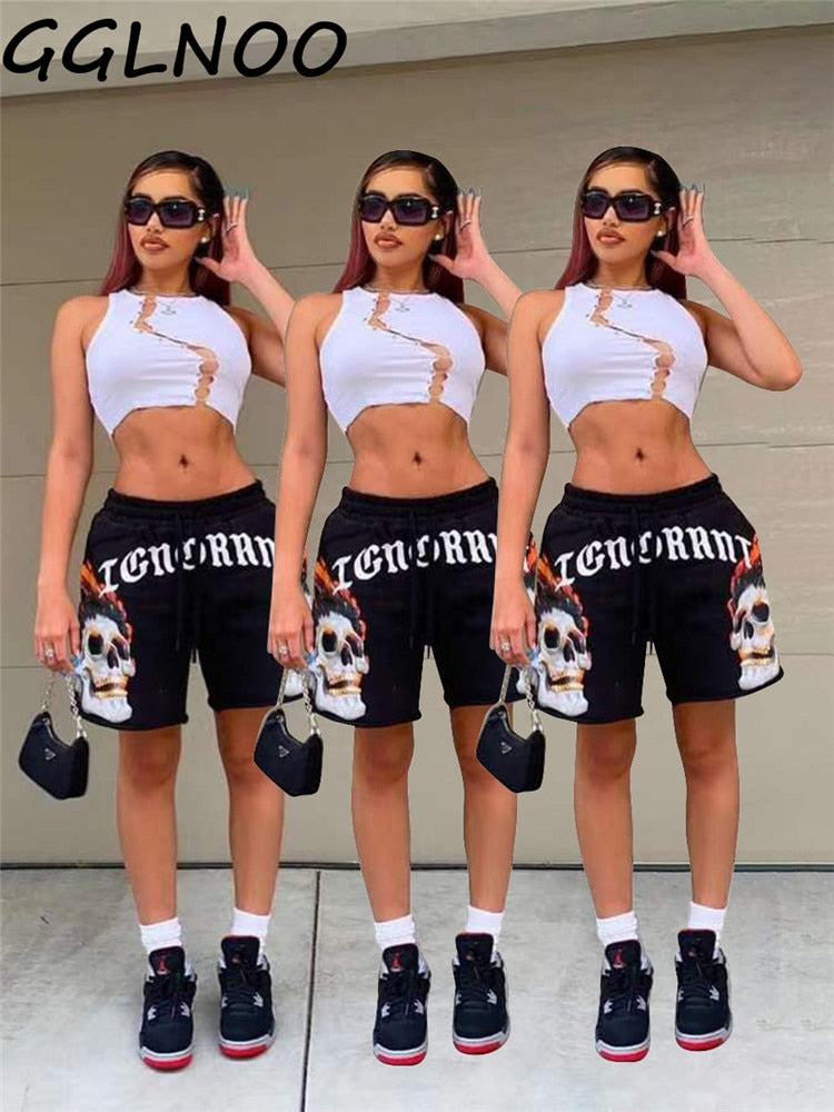 Style Popular Sexy Hollow Out Design Lace-Up Lady Hot Shorts  Sexy Tight Streetwear Trend Shorts