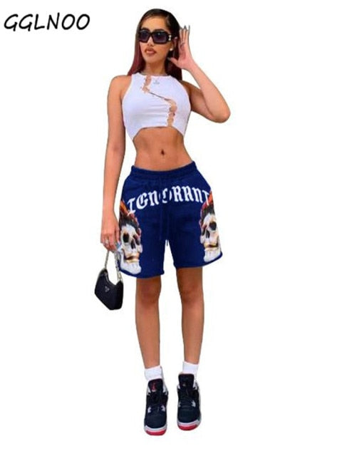 Style Popular Sexy Hollow Out Design Lace-Up Lady Hot Shorts  Sexy Tight Streetwear Trend Shorts