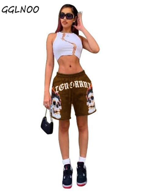 Style Popular Sexy Hollow Out Design Lace-Up Lady Hot Shorts  Sexy Tight Streetwear Trend Shorts