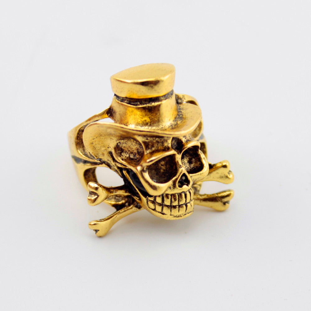 12 Pieces Mix Big Skull Rings Jewelry Fashion Silver Color Black Gun Plated Statement Punk Big