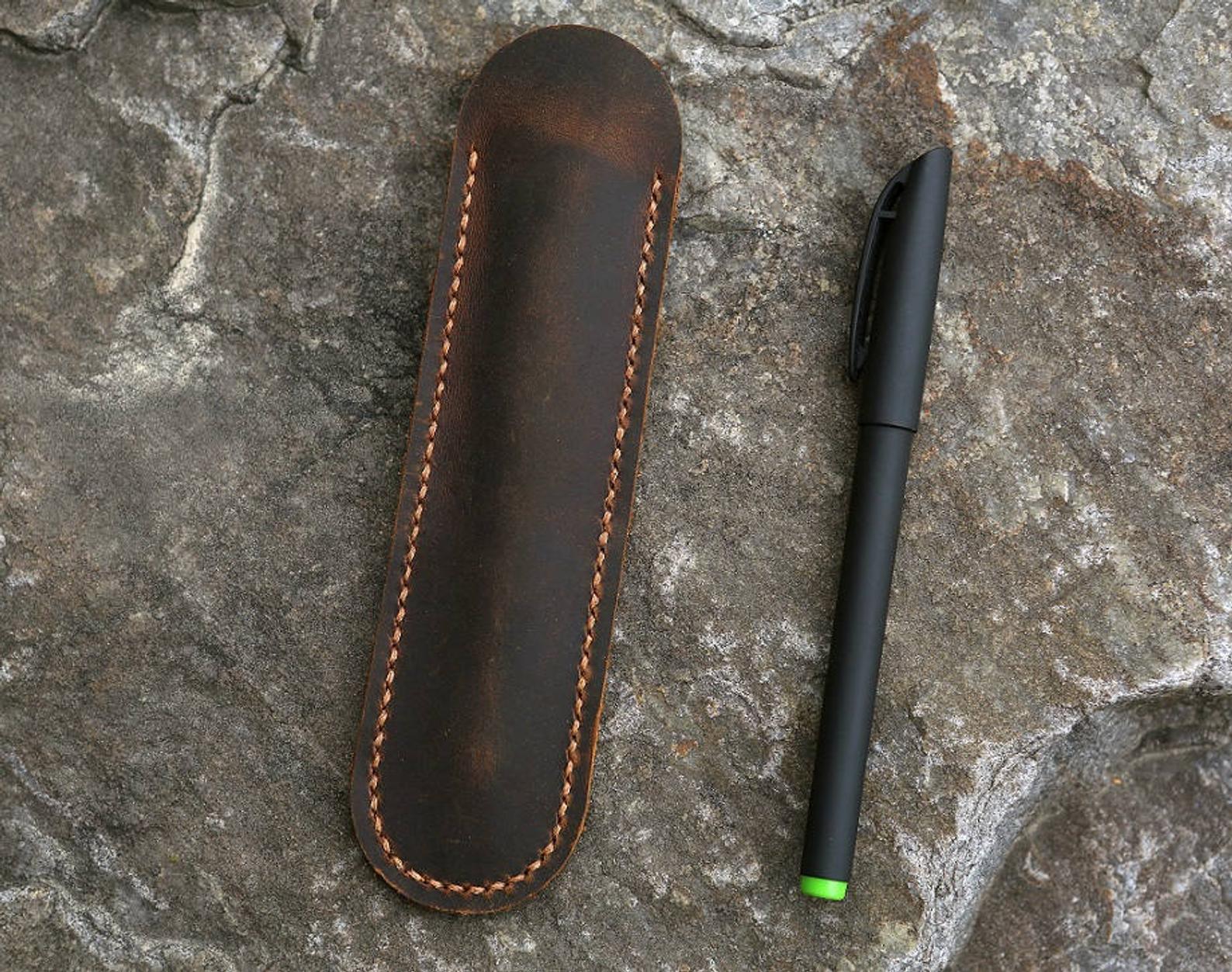 Handmade distressed leather Fountain Pen sleeve