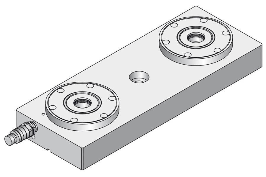 System 3R C261470, Base plate 2-fold HSP, 200 mm, without bores