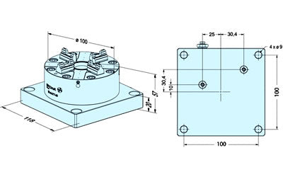 Erowa ER-047743 ITS Chuck 100 P Inox 118 x 118