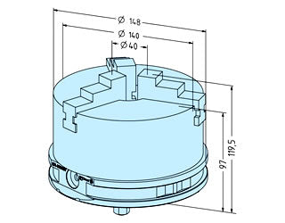 Erowa ER-068697 3 Jaw Concentric Chuck Manual ? 140 on 148G Pallet