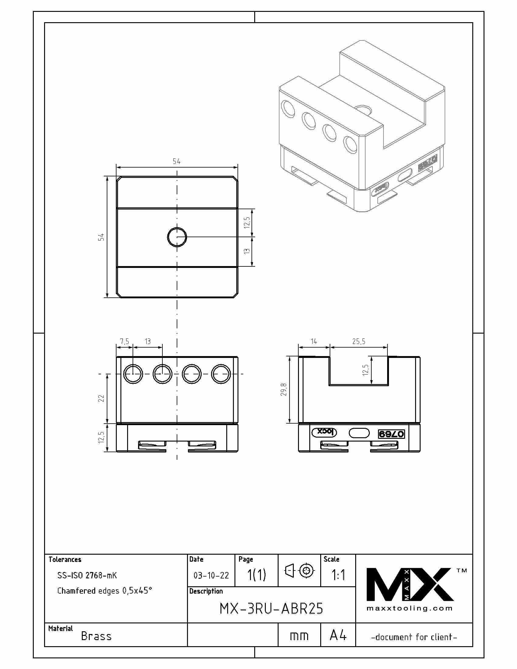 MaxxMacro 54 Brass Slotted Electrode Holder U25