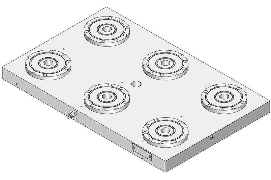 System 3R C240550, Base plate 6-fold PSP, 250 mm, without bores