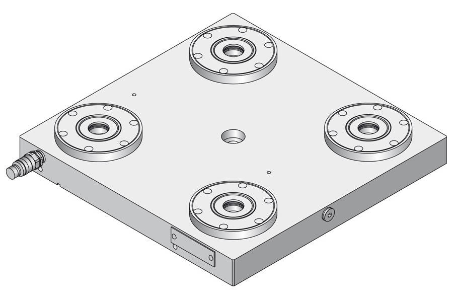 System 3R C261500, Base plate 4-fold HSP, 250 mm, without bores