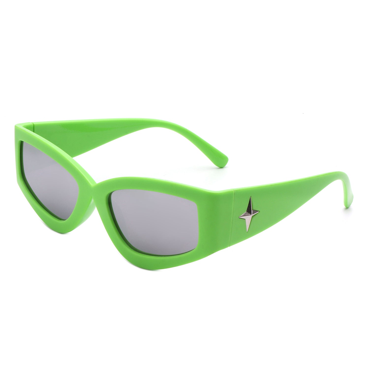 Eonix - Rectangle Geometric Tinted Chunky Square Sunglasses