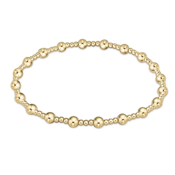 Classic Sincerity Pattern Bead Bracelet - Gold