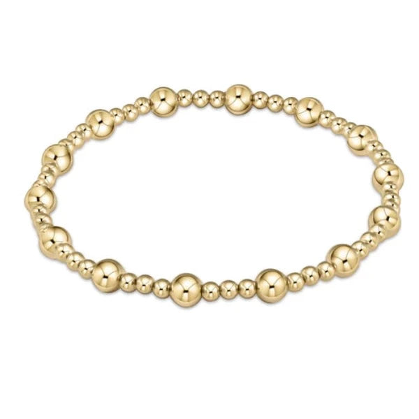 Classic Sincerity Pattern Bead Bracelet - Gold