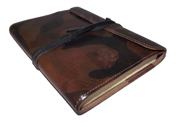 Baglioni Italia Firenze Leather Field Journal Diary Camo