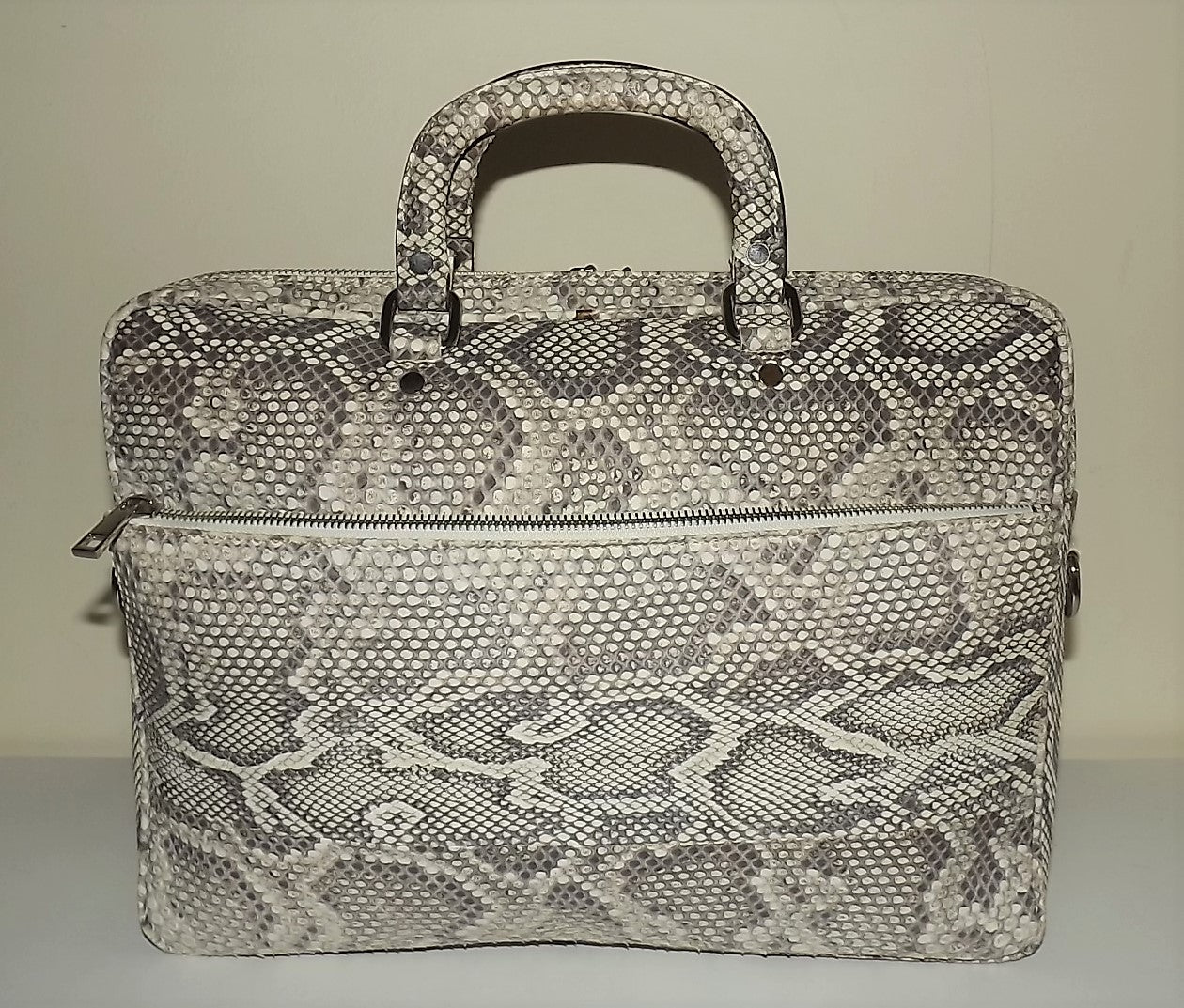 Baglioni Italia Vero Pitone Genuine Python Snakeskin Laptop Briefcase Natural