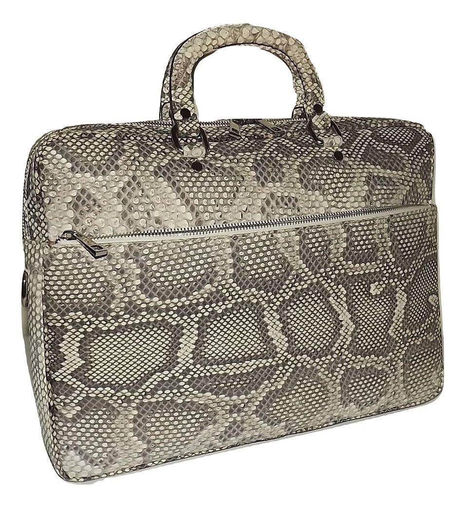 Baglioni Italia Vero Pitone Genuine Python Snakeskin Laptop Briefcase Natural