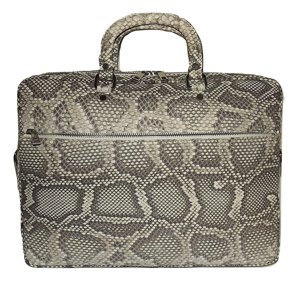 Baglioni Italia Vero Pitone Genuine Python Snakeskin Laptop Briefcase Natural