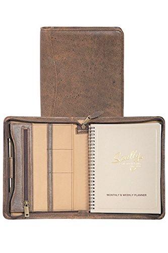 Scully Aero Squadron Vintage Leather Weekly/Monthly Planner Agenda