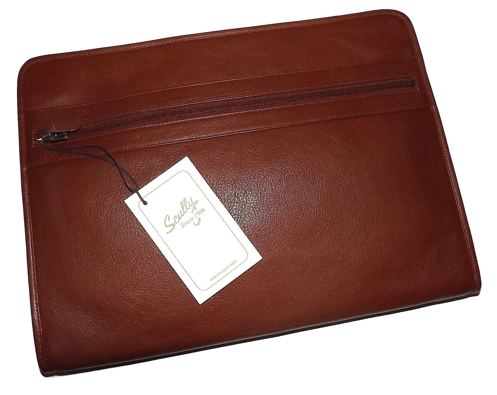 Scully Italian Leather Zippered Business Portfolio with Tablet Pocket