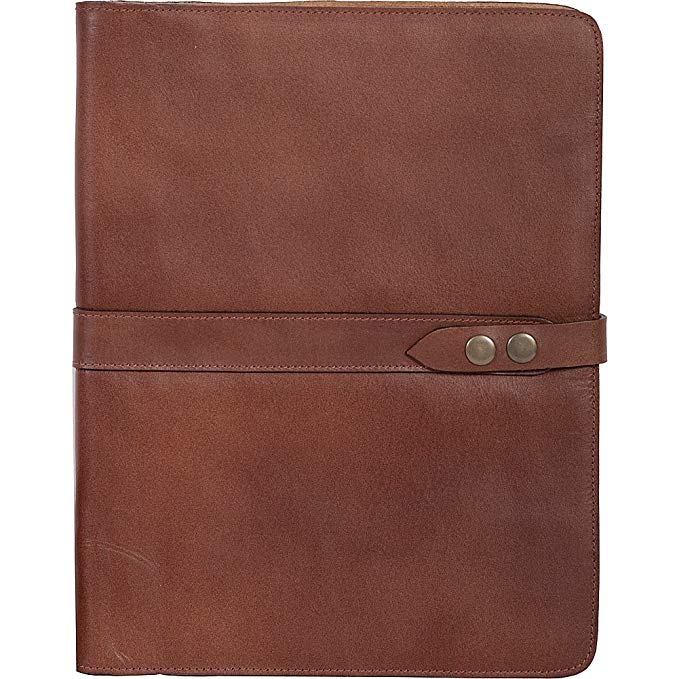 Scully Italian Leather Snap Closure Letter Writing Pad with Pen Brown