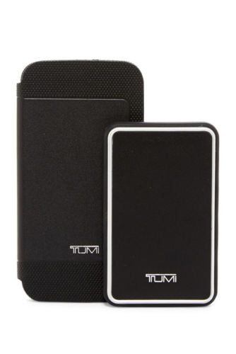 Tumi Samsung Galaxy S6 Leather Smartphone Folio Case with Charger Bank Black