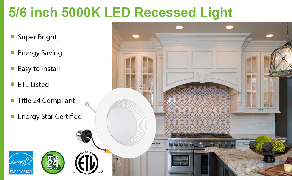inch inch Dimmable LED Recessed Lights 5000k 100W Incandescent  Equivalent – Hykolity