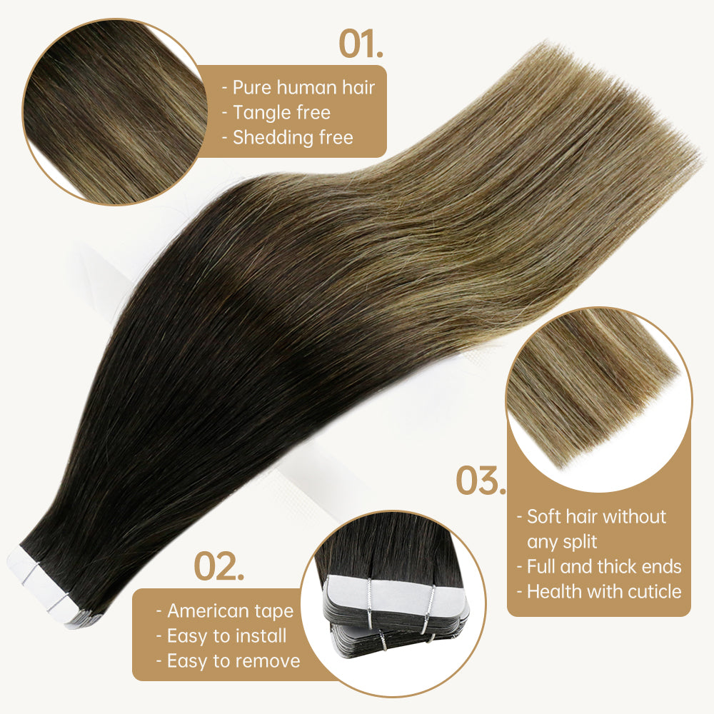 Virgin tape in hair