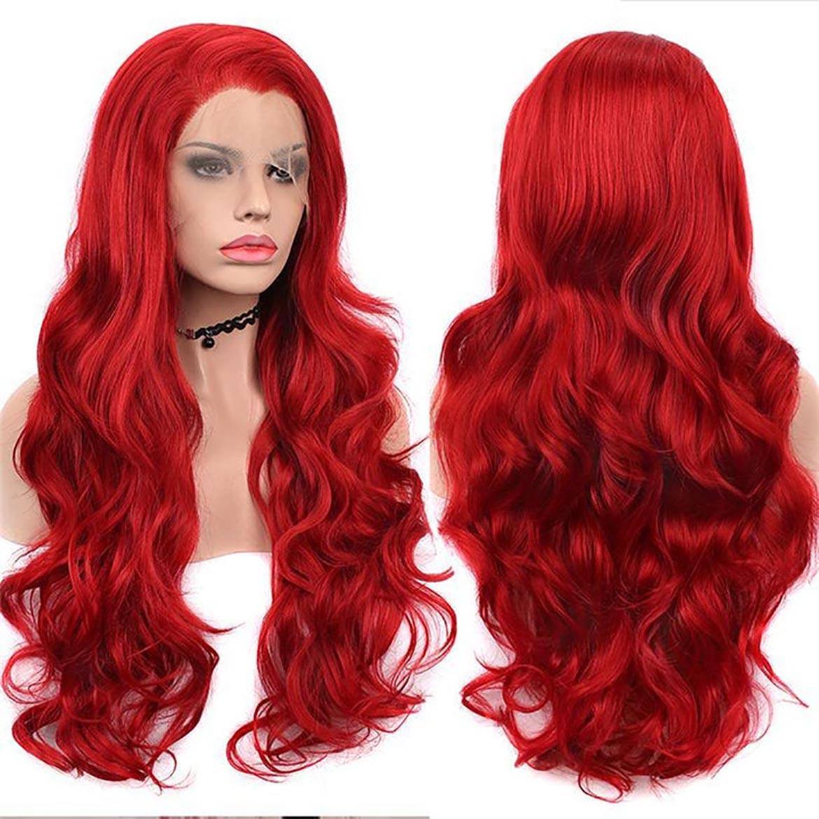 Red Colored Lace Front Wigs