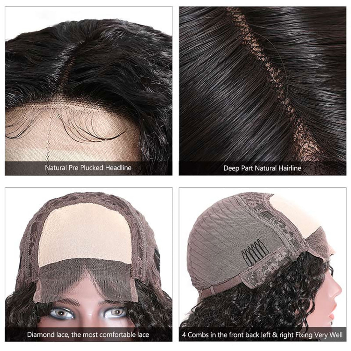 4x4 Lace Closure Wigs Curly Human Hair Wigs