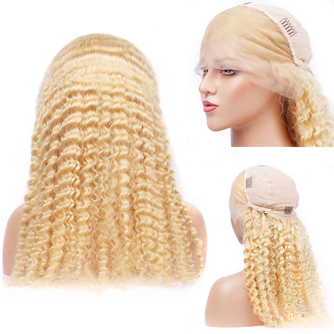 VRBest 613 Blonde Deep Wave Human Hair Wigs