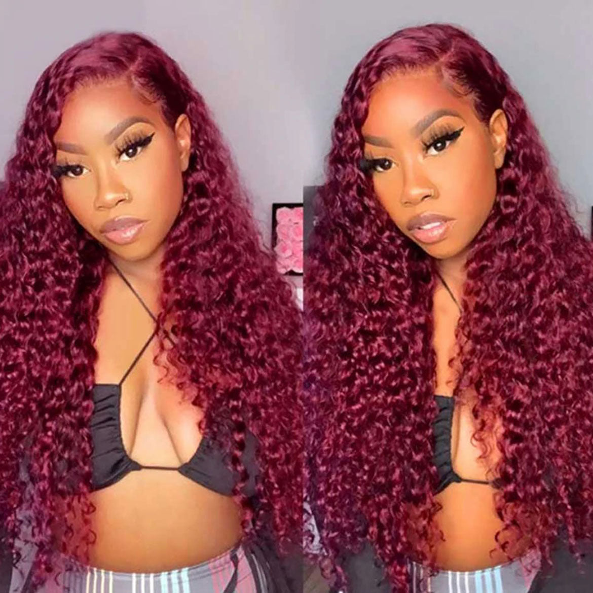 VRBest 99J Curly 13x4 Lace Front Wigs
