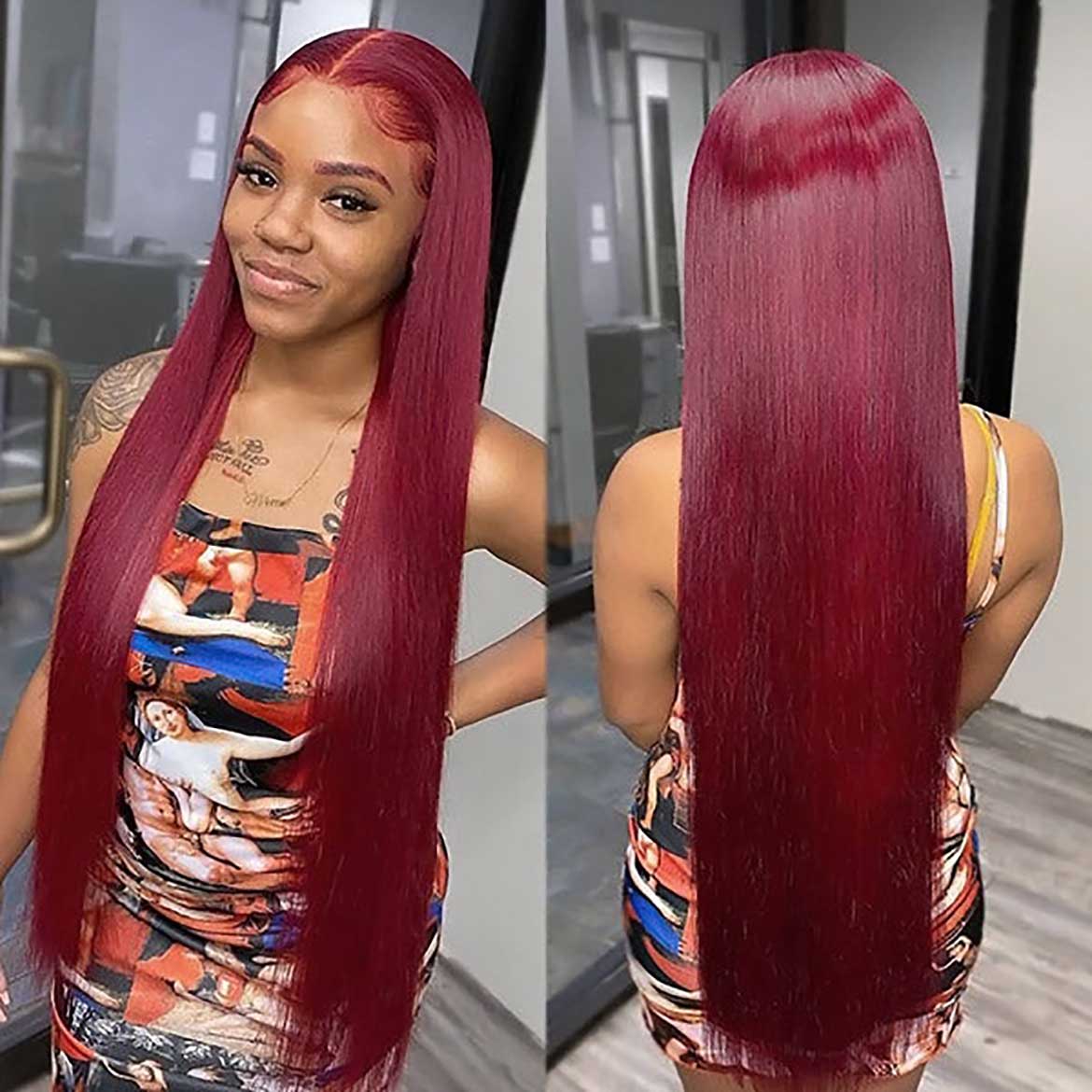 VRBest 99J Burgundy Straight Hair