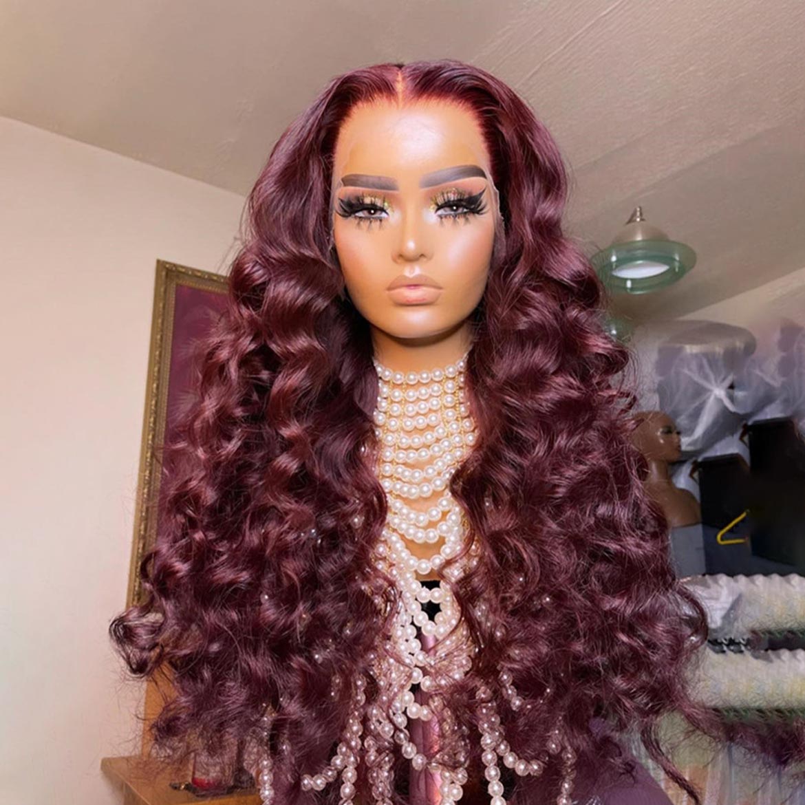 VRBest Burgundy Lace Front Wigs