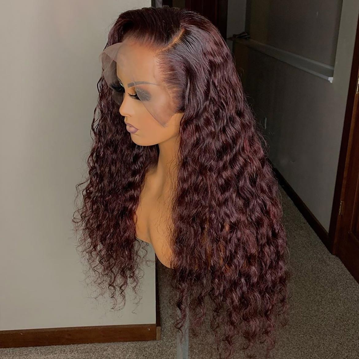 VRBest Burgundy Water Wave Wigs
