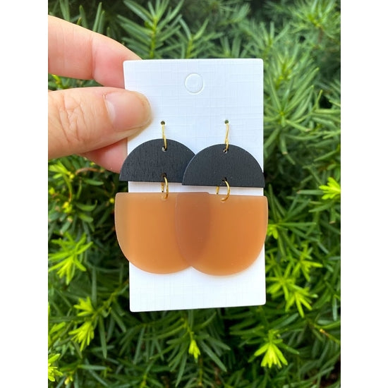 Baubles by B Black & Tan Wood & Acrylic Deco Drops