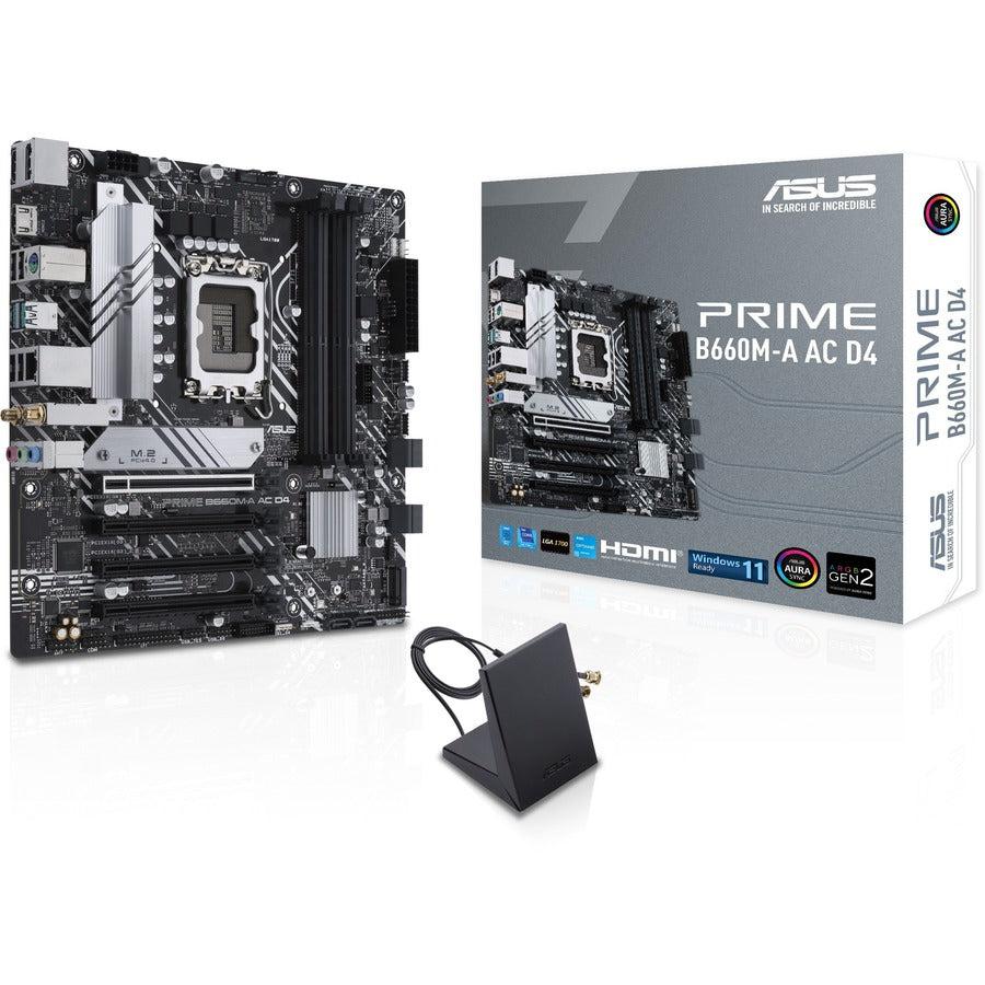 Asus Prime B660M-A AC D4 Desktop Motherboard - Intel B660 Chipset - Socket LGA-1700 - Intel Optane Memory Ready - Micro ATX PRIMEB660M-AACD4