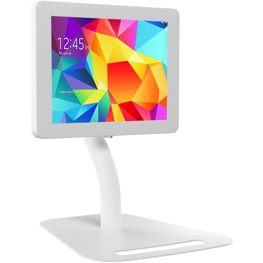 Cta Digital Premium Height Adjustable Floor-To-Desk Security Kiosk (White)