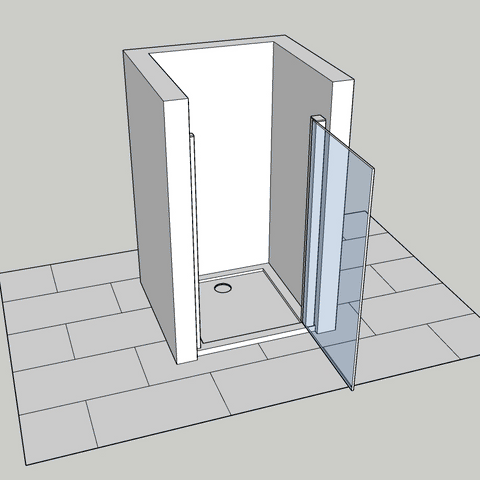 AICA Porte de douche pivotante