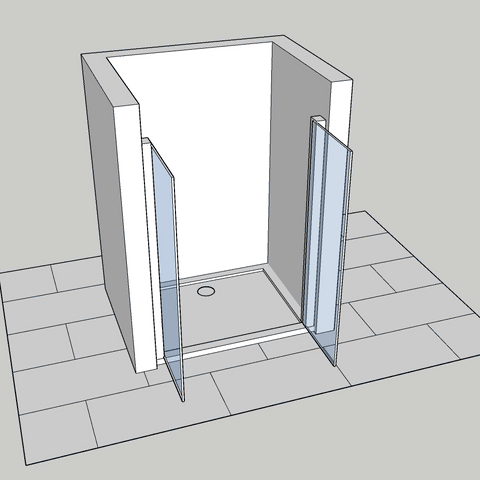 AICA Porte de douche battante