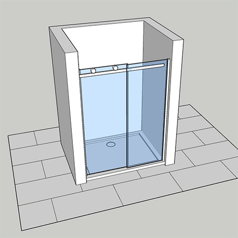AICA Porte de douche coulissante