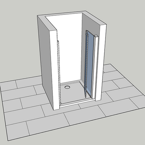 AICA Porte de douche pivotante et pliante