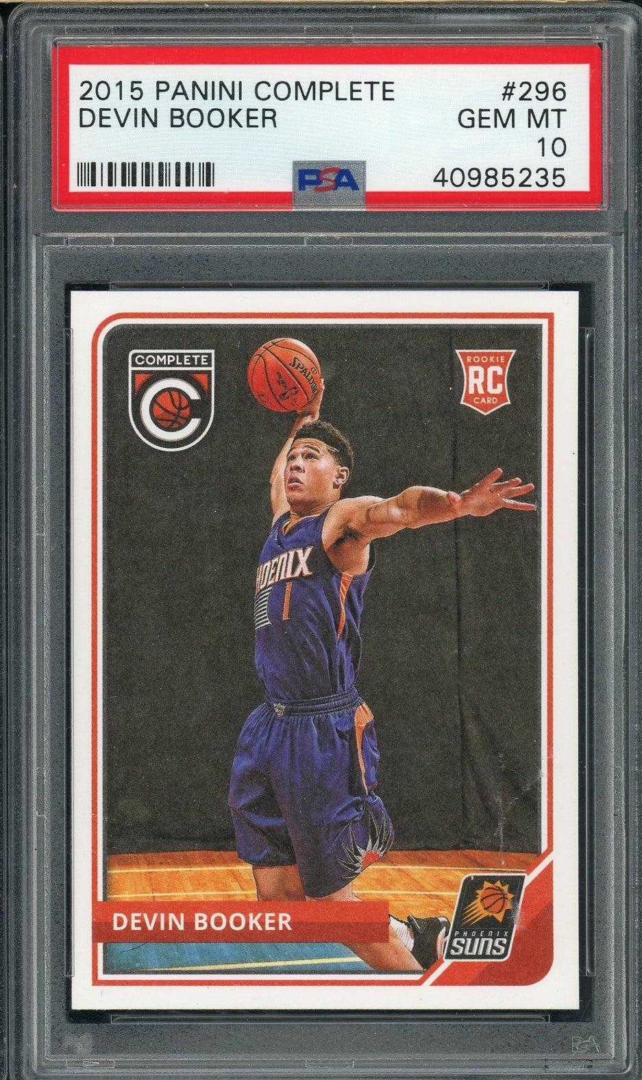 Devin Booker 2015 Panini Complete Basketball Rookie Card #296 Graded PSA 10