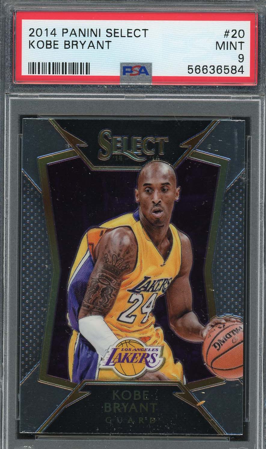 Kobe Bryant 2014 Panini Select Basketball Card #20 Graded PSA 9