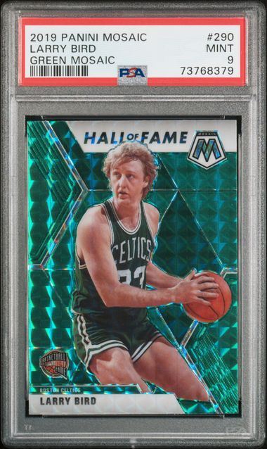 Larry Bird 2019 Panini Green Mosaic Basketball Card #290 Graded PSA 9