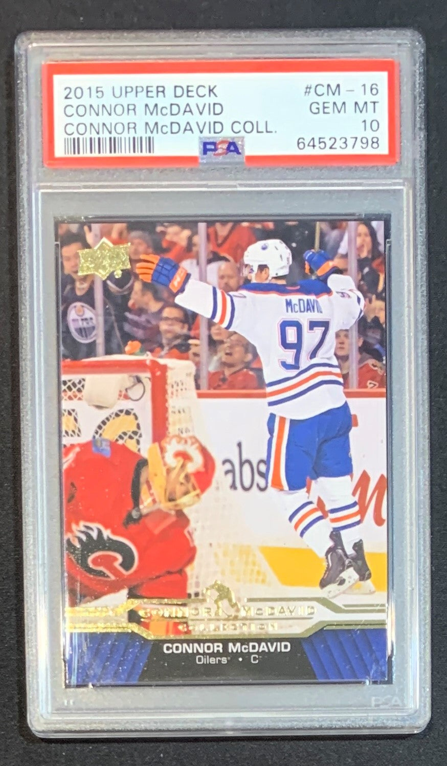 Connor McDavid 2015 Upper Deck Hockey Rookie Card RC #CM-16 Graded PSA 10